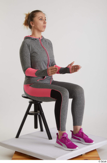  Mia Brown  1 dressed grey hoodie grey leggings pink sneakers sitting sports whole body 0014.jpg
